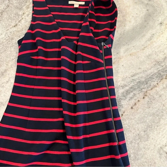 Banana Republic Red and Blue Stripe V-Neck Tank Zippered Dress Size 2 - Picture 7 of 11
